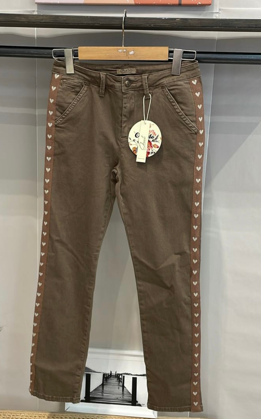 Pantalon chocolat cœurs