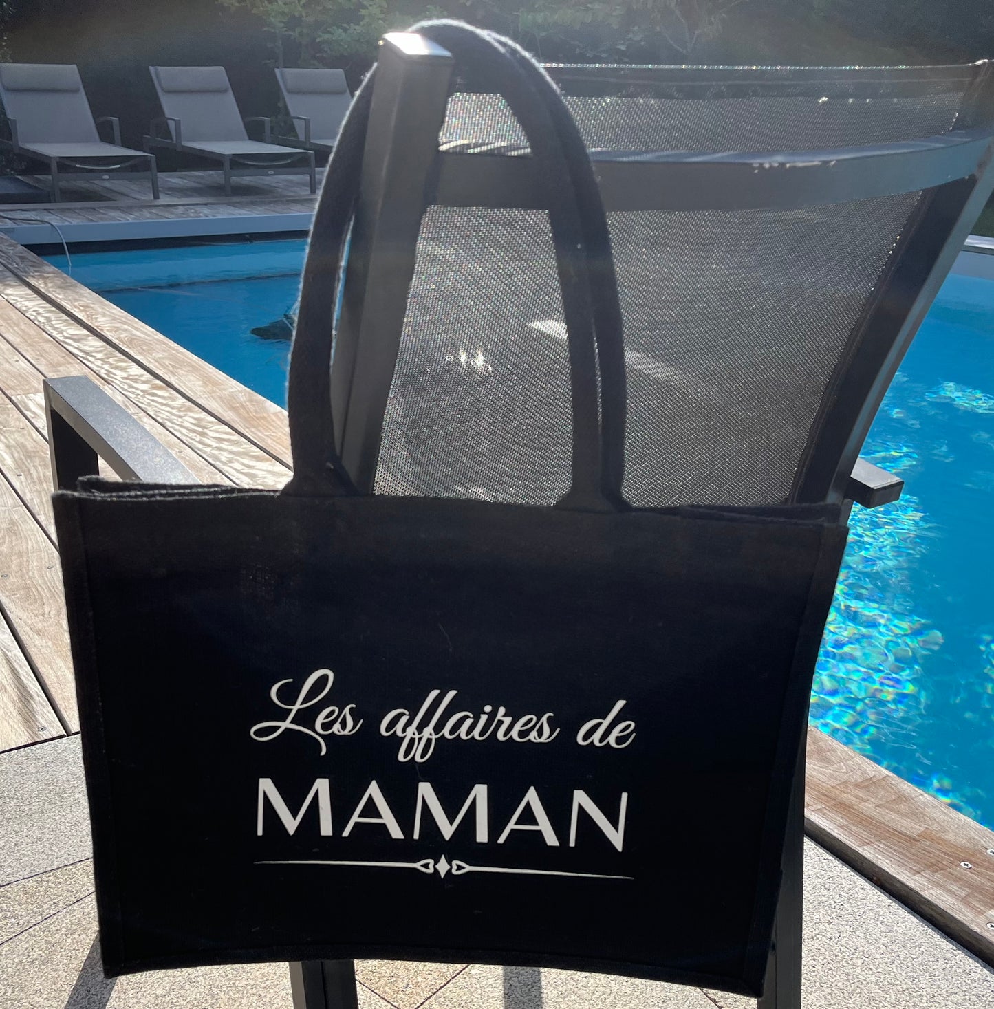 Cabas jute Les affaires de Maman