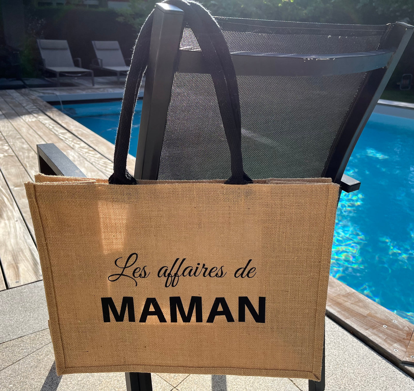 Cabas jute Les affaires de Maman