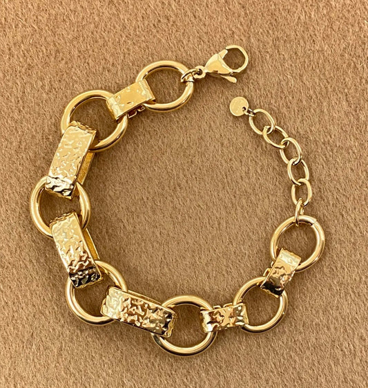 Bracelet gros maillon dorés