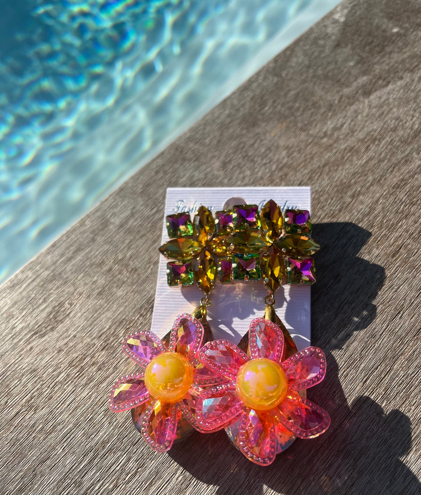 Boucles d’oreilles soleil rose