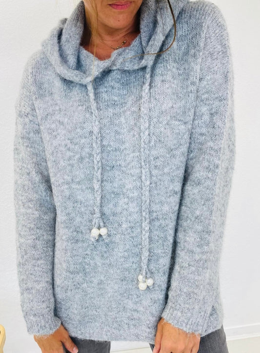 Pull capuche tout doux perles